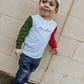 Custom Embroidered Organic Cotton Colorblock Christmas Tee