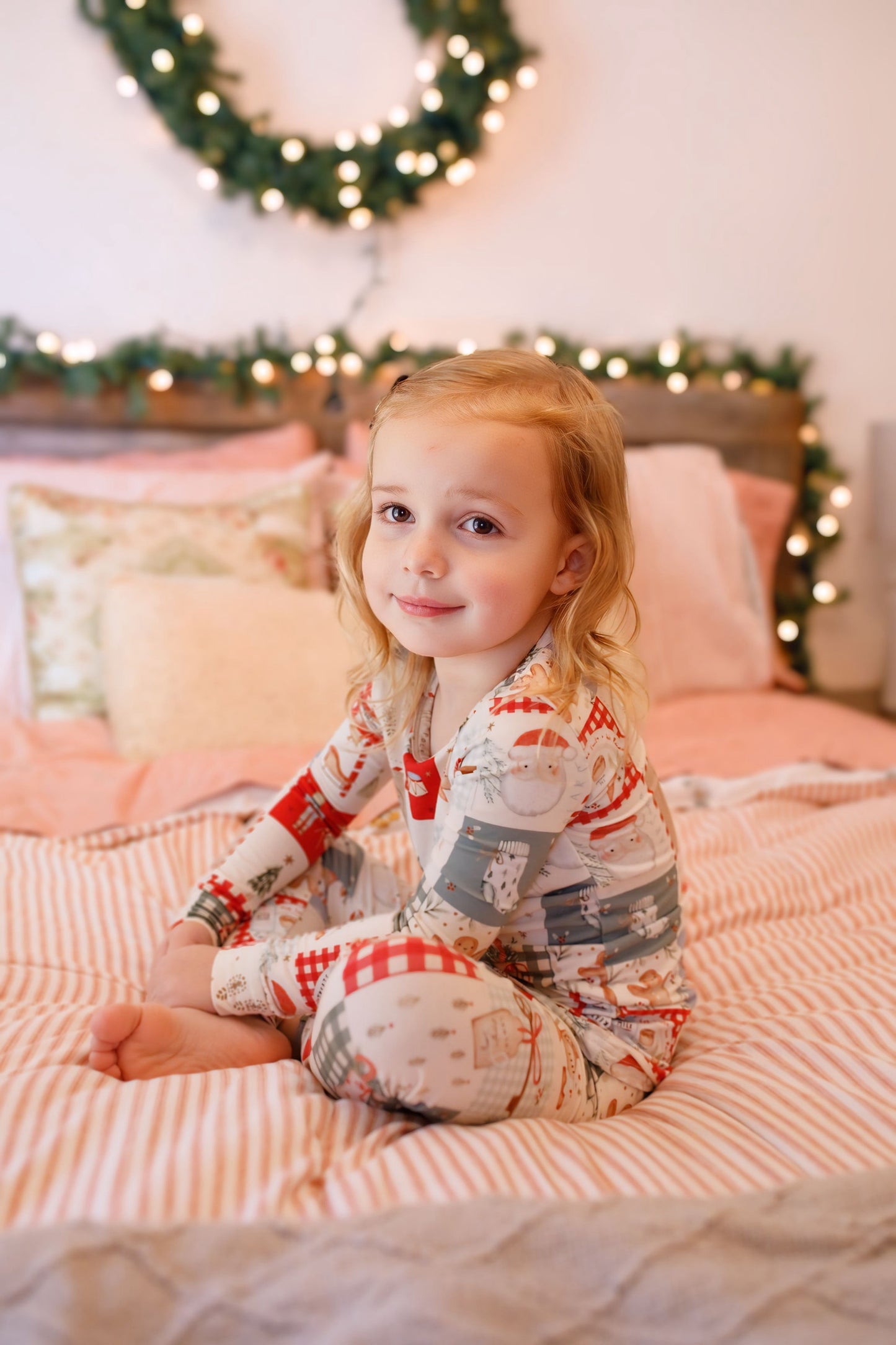 Christmas Patchwork Bamboo Christmas Pajamas - 2pc Set