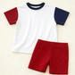 T-Shirt und Shorts aus Bambus mit Tasche und Flaggendruck