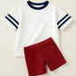 T-Shirt und Shorts aus Bambus mit Tasche und Flaggendruck