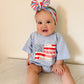 4th of July Quilted Flag Tee or Bubble Romper