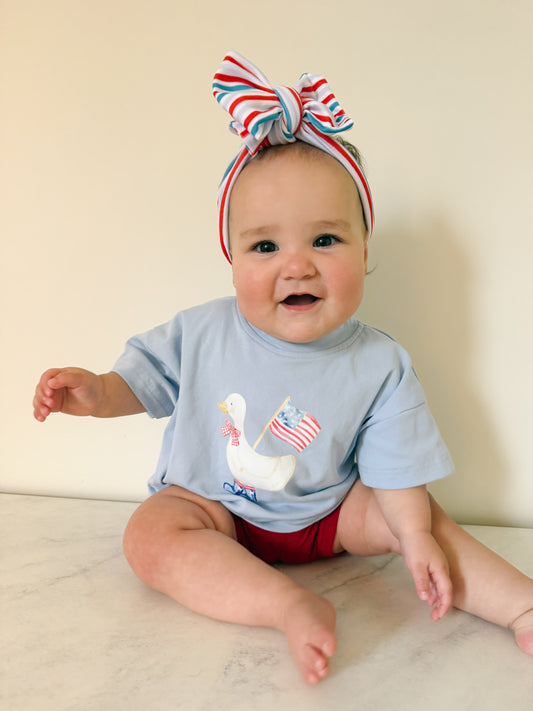 4th of July Goose Boots Tee or Bubble Romper