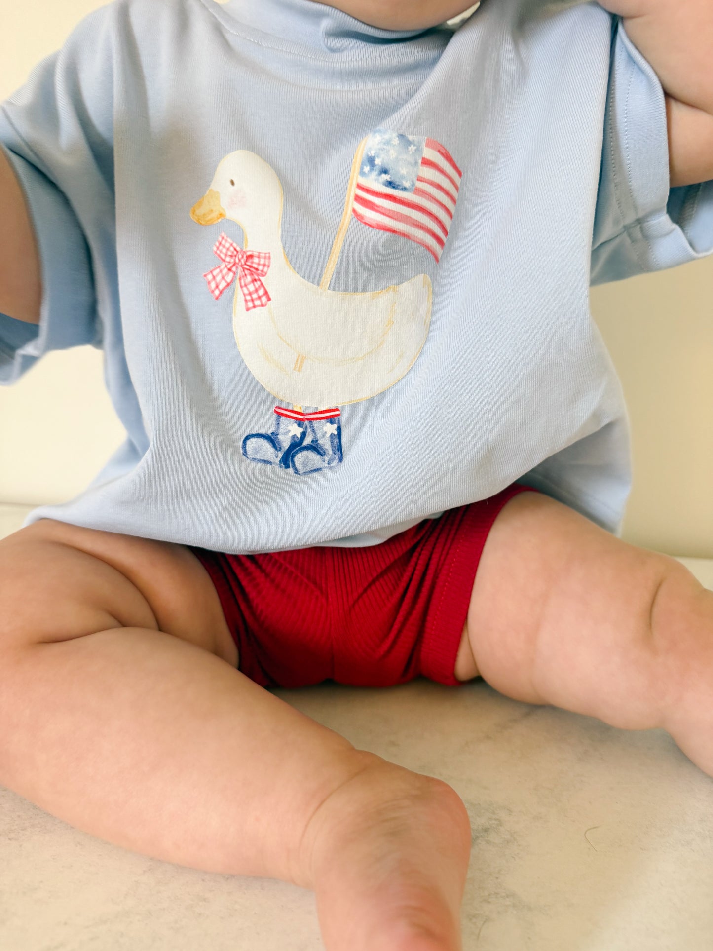 4th of July Goose Boots Tee or Bubble Romper