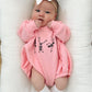 Dancing Skeletons Sweatshirt Romper - Pink