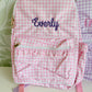 Custom Embroidered Ruffle Backpack - Gingham or Stripes