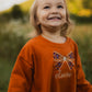 Custom Embroidered Orange Crewneck Sweatshirt or Romper - Floral Bow or other Halloween