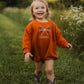 Custom Embroidered Orange Crewneck Sweatshirt or Romper - Floral Bow or other Halloween