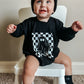 Checkered Ghost Bamboo Sweatshirt Romper