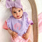 Custom Embroidered Ruffled Muslin Bib - more colors