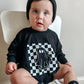 Checkered Ghost Bamboo Sweatshirt Romper