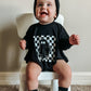 Checkered Ghost Bamboo Sweatshirt Romper