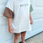Custom Embroidered Colorblock Oversized Tee & Biker Set