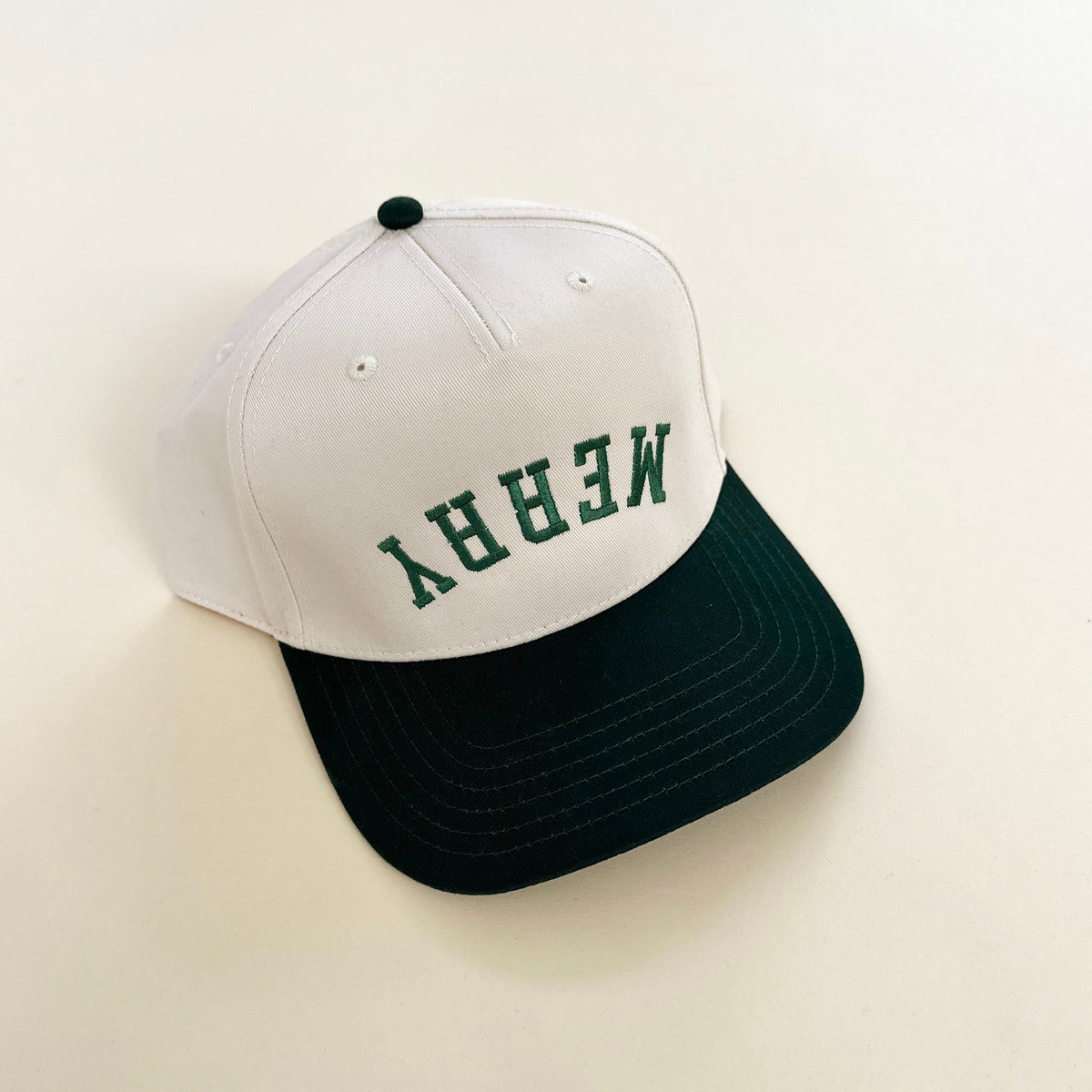 Merry Upside Down Embroidered Cap