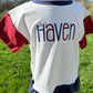 Custom Embroidered 4th of July Colorblock Peplum Set