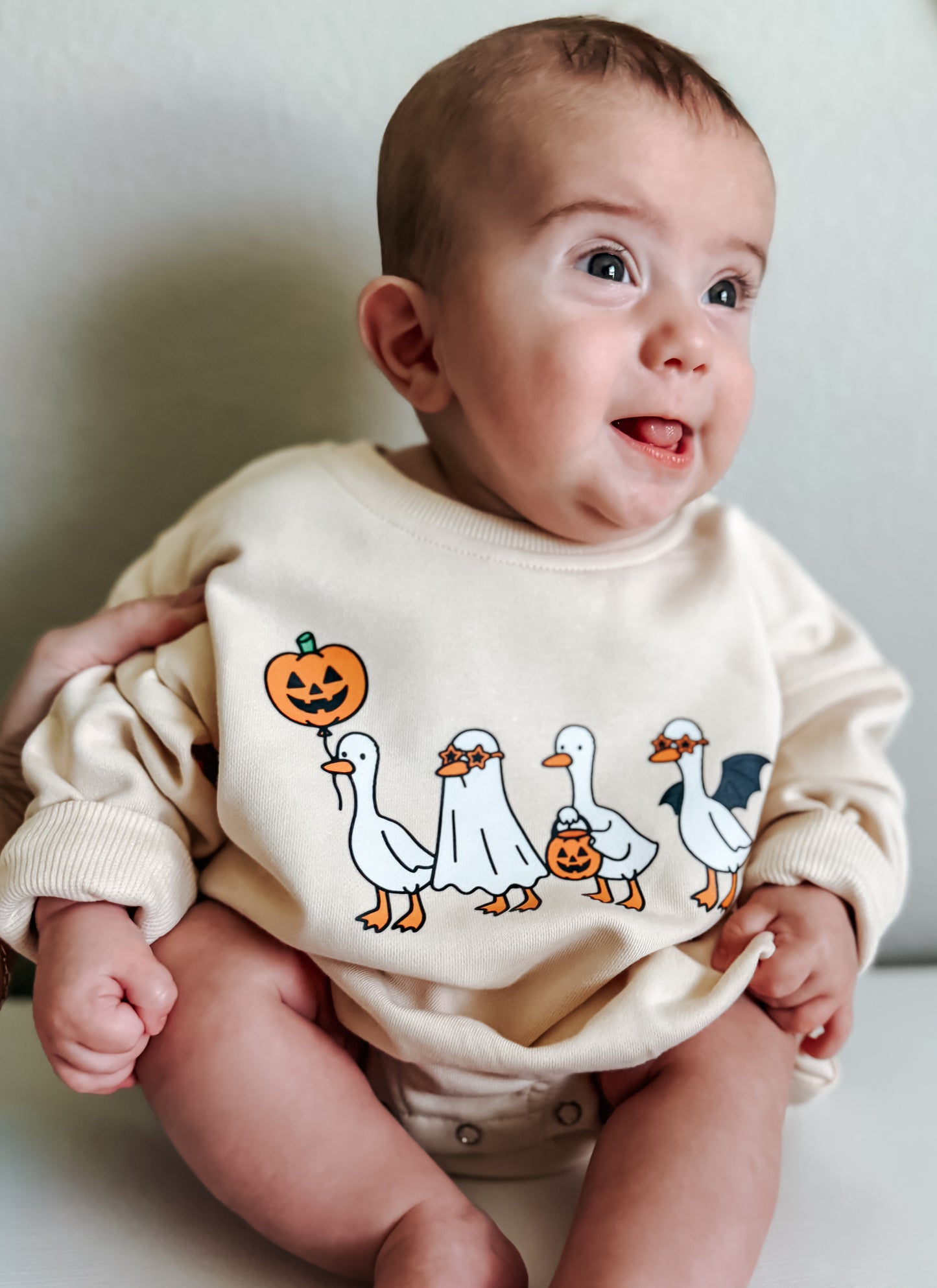 Silly Halloween Goose Crewneck Sweatshirt or Sweatshirt Romper