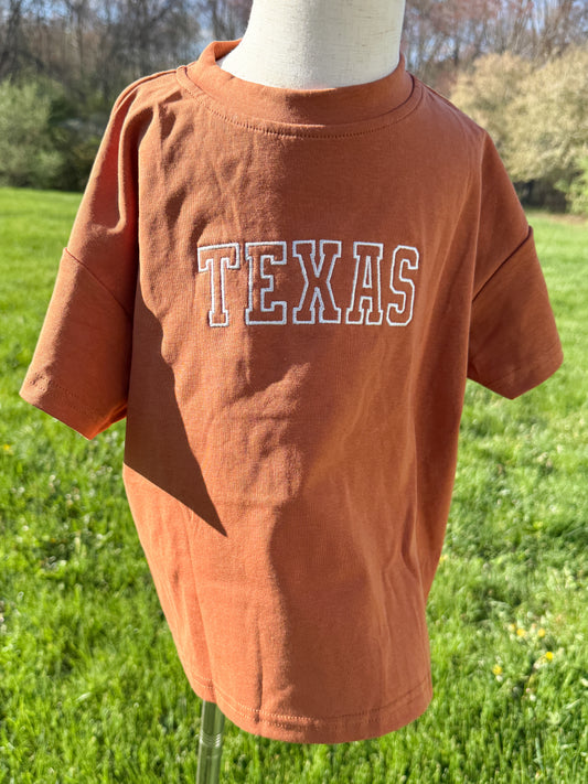 Custom Embroidered Burnt Orange Oversized Tee or T-Shirt Romper