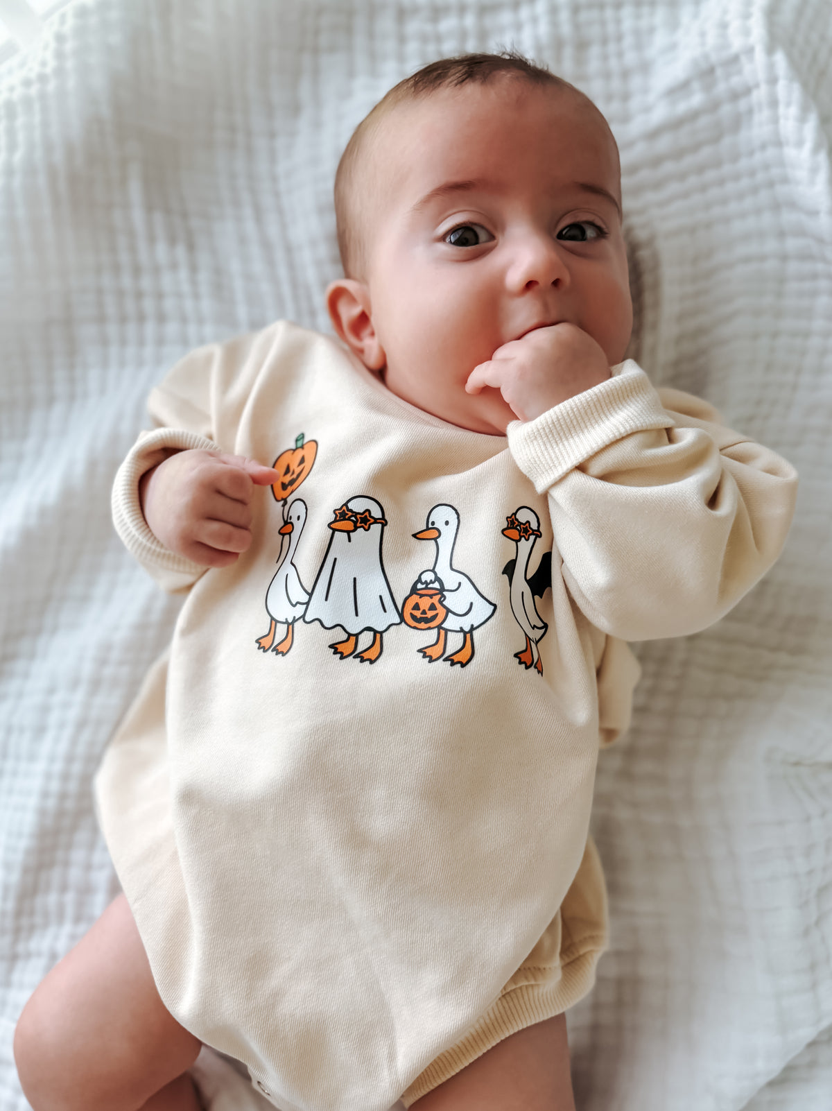 Silly Halloween Goose Crewneck Sweatshirt or Sweatshirt Romper