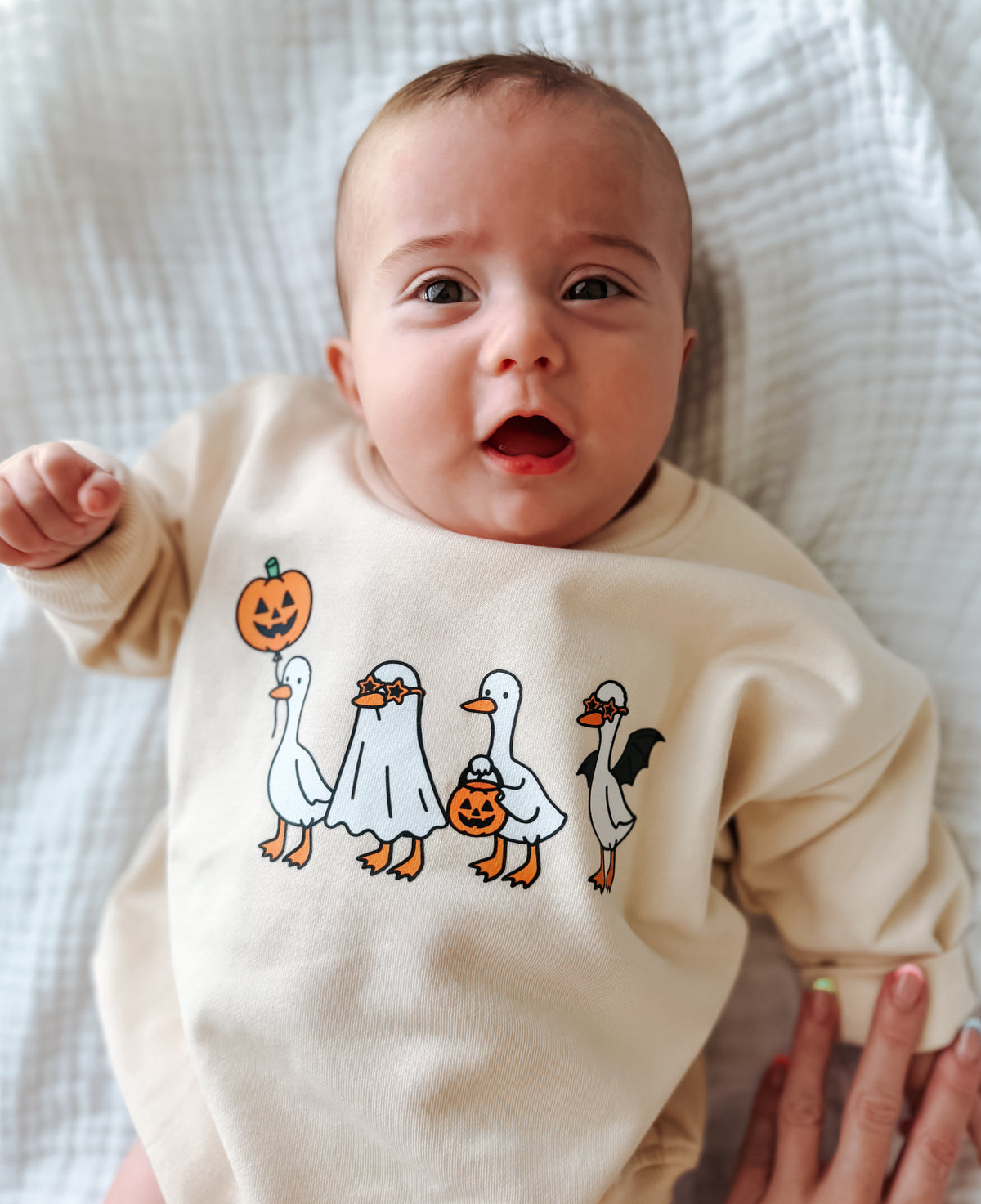 Silly Halloween Goose Crewneck Sweatshirt or Sweatshirt Romper