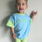 Custom Embroidered Colorblock Oversized Tee & Biker Set – Blue & Green