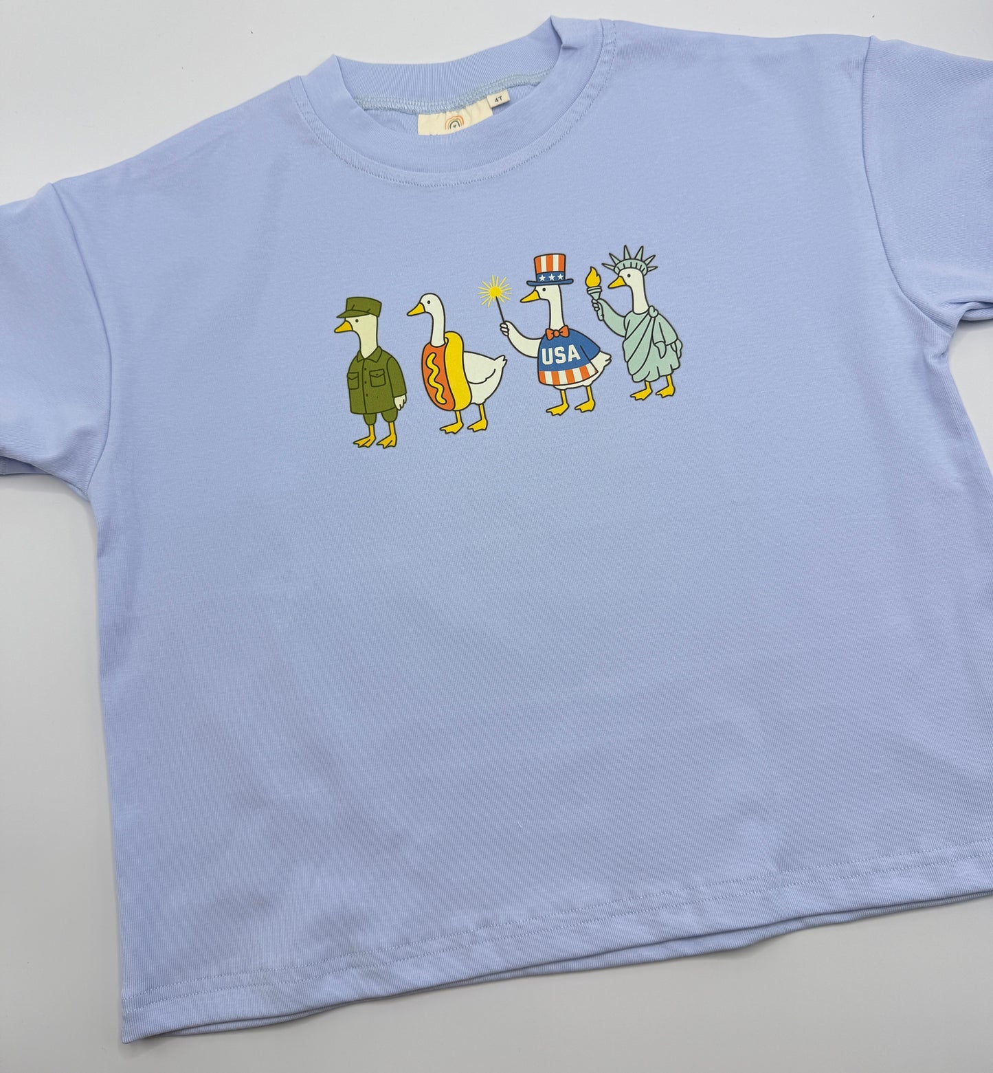 Patriotic Goose 4th of July Tee or Bubble Romper