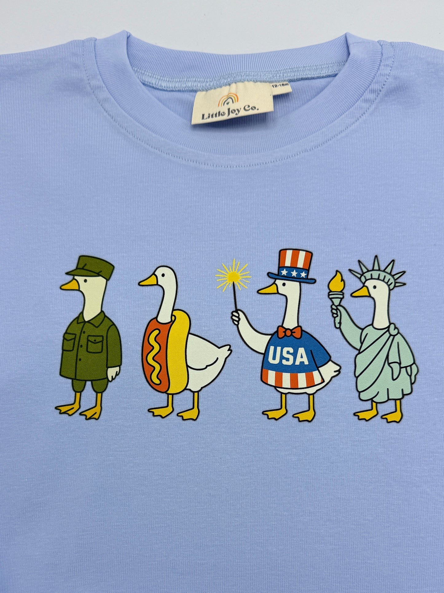Patriotic Goose 4th of July Tee or Bubble Romper