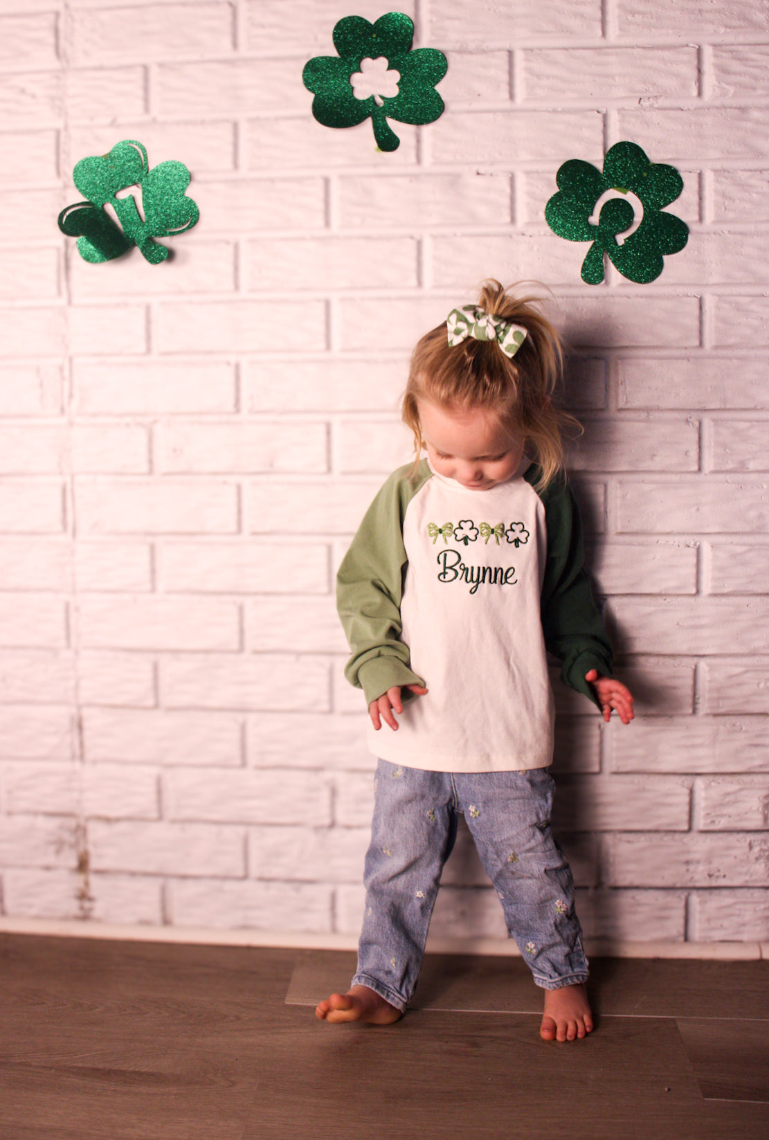 Custom Embroidered St. Patrick's Day Colorblock Tee