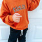 Custom Embroidered Orange Crewneck Sweatshirt, Tee or Bubble Romper - Spiderweb Font