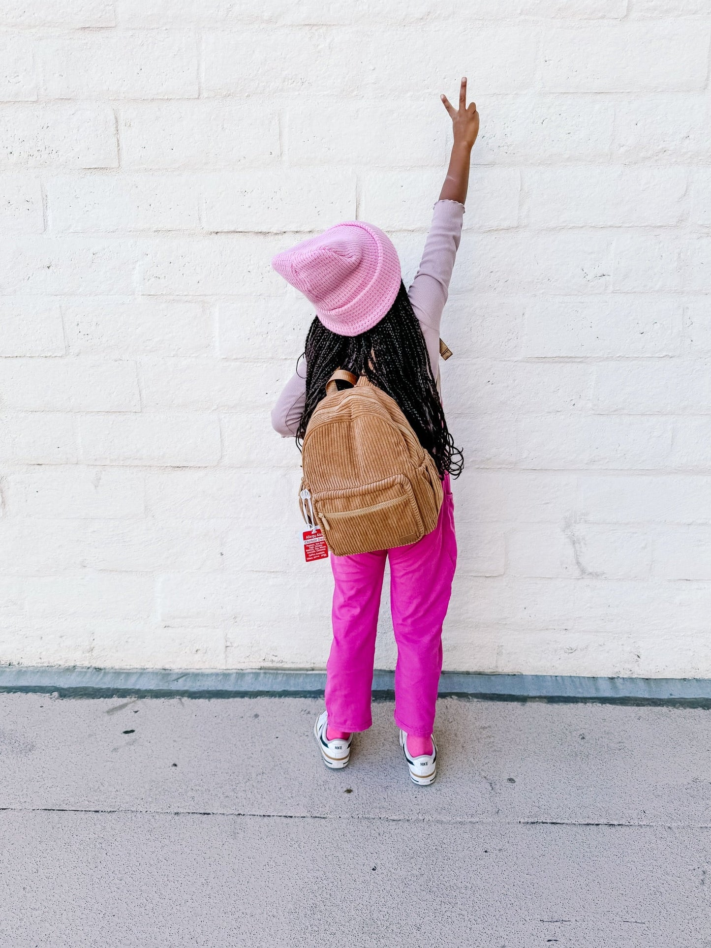 The Play Date Mini Corduroy Backpack- Camel