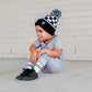 Black Check Beanie