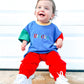 Back to School 90s Colorblock T-Shirt Romper or Oversized Tee - Grade Level Pennant