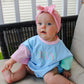 Custom Embroidered Baby Colorblock T-Shirt Romper