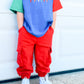 Back to School 90s Colorblock T-Shirt Romper or Oversized Tee - Grade Level Pennant