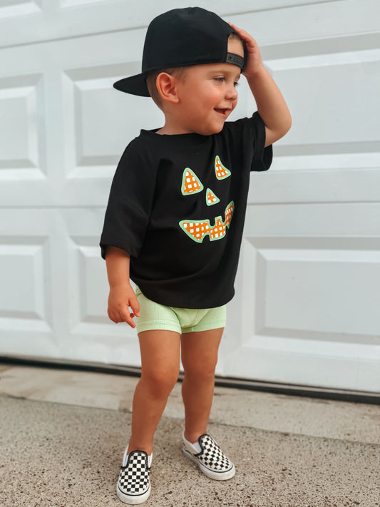 Gingham Jack o' Lantern Graphic Sweatshirt, Tee or Bubble Romper