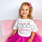 Custom Embroidered Organic Cotton Tee or T-Shirt Romper - Girly Ghost Trio