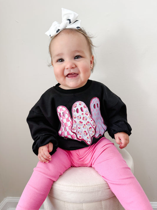 Girly Ghost Trio Graphic Sweatshirt, Tee or Bubble Romper