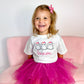 Custom Embroidered Organic Cotton Tee or T-Shirt Romper - Girly Ghost Trio