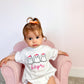 Custom Embroidered Organic Cotton Tee or T-Shirt Romper - Girly Ghost Trio