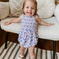 Smocked Red, White and Bows Bamboo Bubble Romper