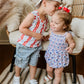 Smocked Red, White and Bows Bamboo Bubble Romper