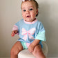 Pink Bow Colorblock Tee & Bamboo Shorts Set