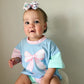 Pink Bow Colorblock Tee & Bamboo Shorts Set