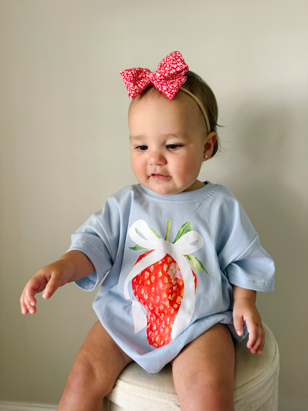 Coquette Strawberry Graphic Tee or Bubble Romper