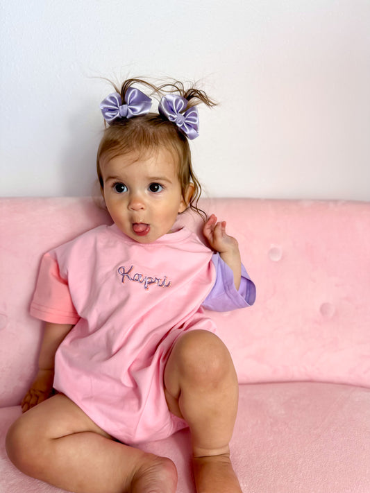 Blank Organic Cotton Colorblock T-Shirt Romper
