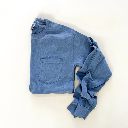 Mama Tonal Long Sleeve Pocket Tee