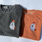 Adult Embroidered Iced Coffee Ghost Comfort Colors Crewneck Sweatshirt - more colors