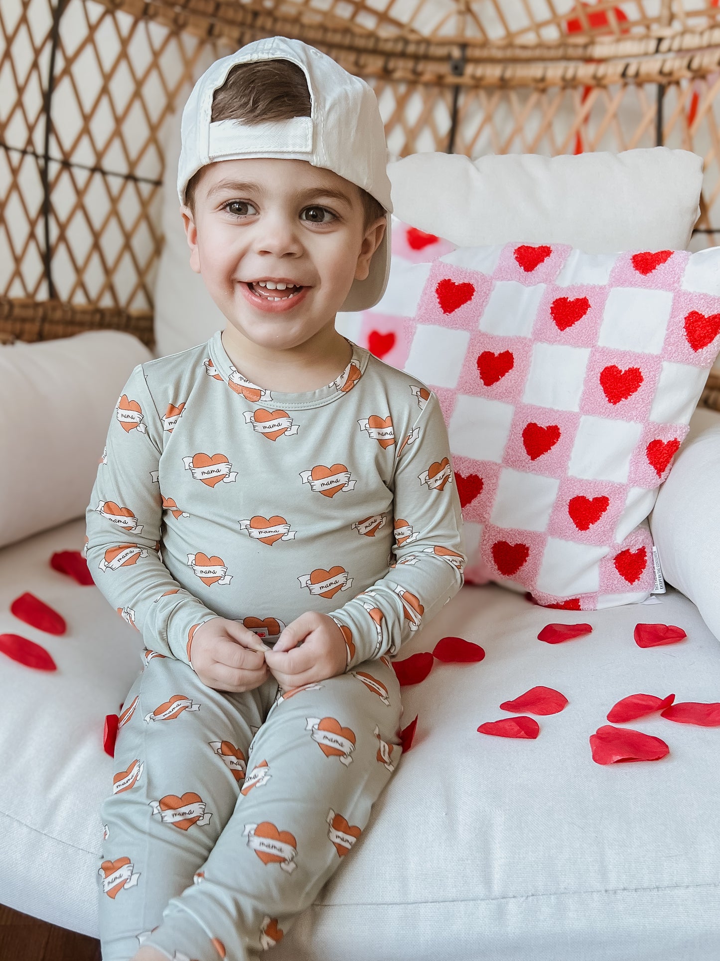 Mama Tattoo Hearts 2pc Bamboo Pajama Set