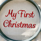 Custom Embroidered My First Christmas Knit Sweater Romper + Add-On Booties & Hat Set