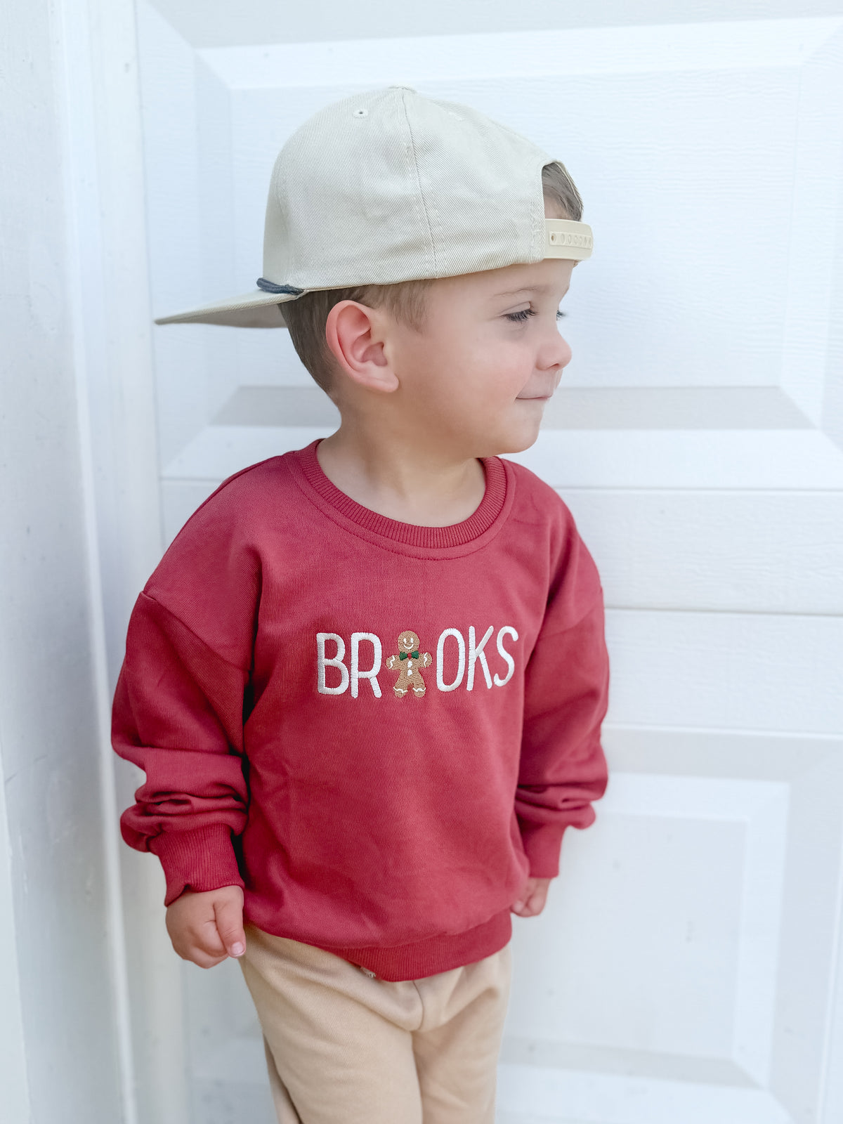 Custom Embroidered Gingerbread Christmas Sweatshirt or Romper