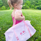 Custom Embroidered Seersucker Toddler Duffle Bag - Purple