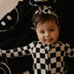 Bamboo Zip Pajamas | Black Checkerboard